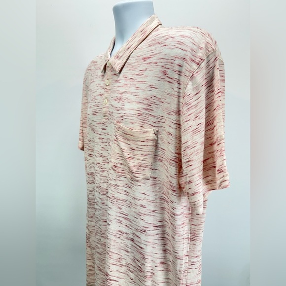 JOHN VARVATOS Men's red and cream abstract pattern pullover shirt size XL - Picture 10 of 13